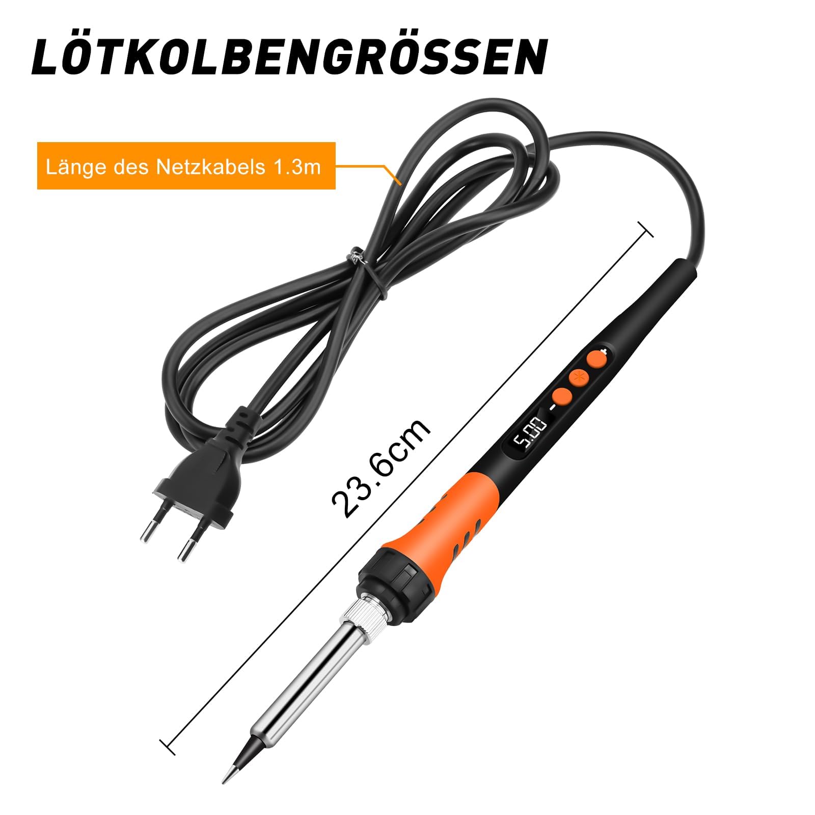 Kit Saldatore 90W Daakro Con Temperatura Regolabile 180-480&deg;C - 5 Punte, Supporto E Filo Di Saldatura