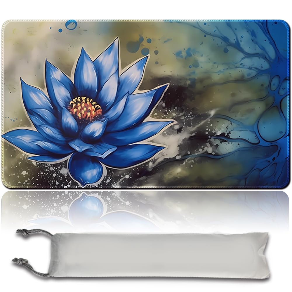 Board Game MTG Playmat + Free Waterproof Bag, Stitched Edges, Smooth Rubber Surface, MTG PlayMat with Zones (An Original ANCESTRAL MASK Playmat) (Black Lotus (2) - No Zone)