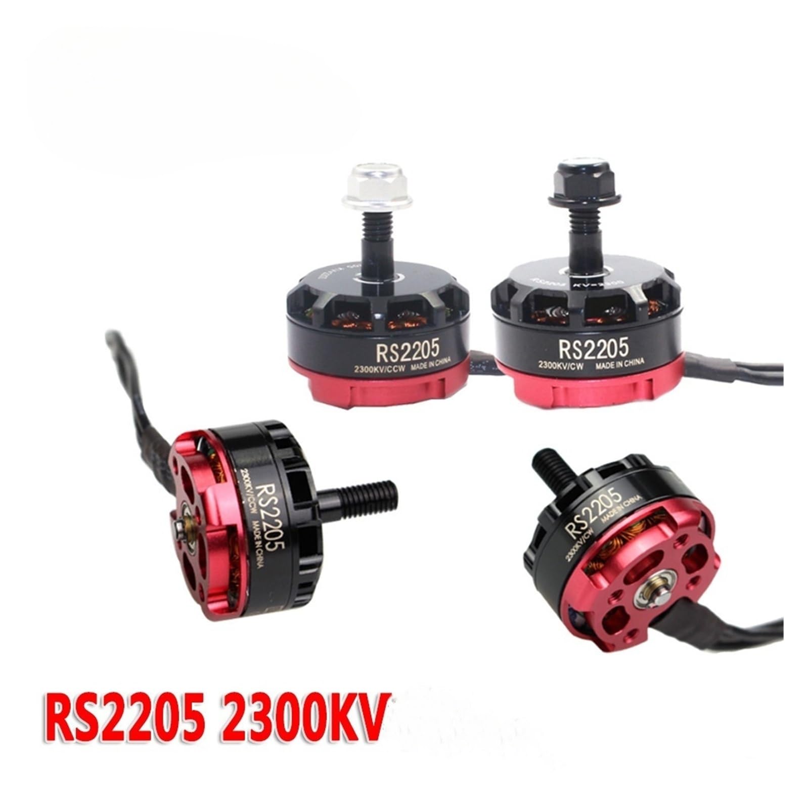 RS2205 2205 2300KV CW CCW Brushless Motor for FPV RC QAV250 X210 Racing Drone, 3-4S 5 mm Shaft 30A ESC Compatible Multicopter (1pcs CW 1pcs CCW)