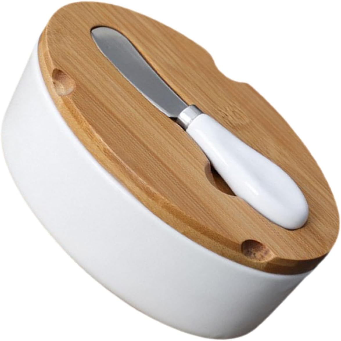 1set Ceramic Butter Container with Lid Sealed Storage Box for Cheese and Butter Preservation Elegant Design for Kitchen and Dining