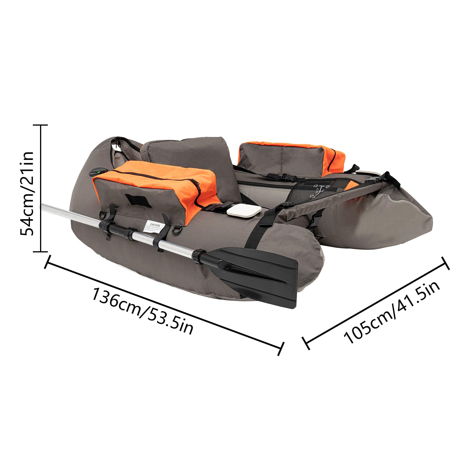 Inflatable Boat, Inflatable Fishing Boat, Portable Boat Raft Kayak with Accessories Pole Holders Cushions Grab Line Outdoor Fishing Boat for Adults, Kids Outdoor Fishing Boat (Grey)