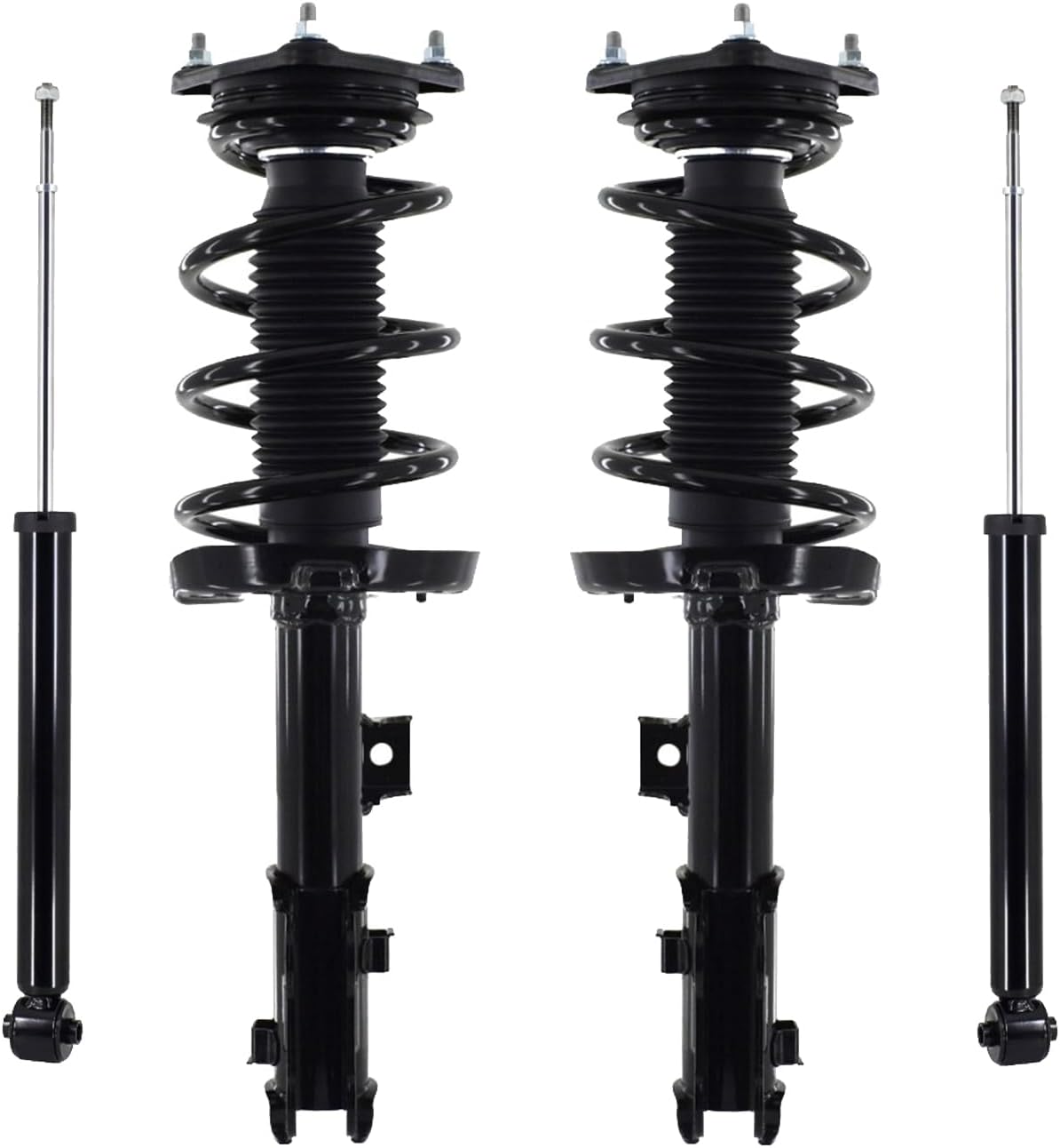 PM Auto Set of 4 Front Quick Complete Strut-Coil Spring Assembly-Rear Shock Absorber Compatible With 2014-2018 KIA Soul
