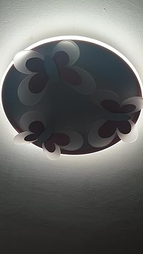 Vlinder LED plafondlamp 48W met afstandsbediening, 4800lm, 3000–6500K, nachtmodus, timer, geheugen, moderne lamp voor kinderkamer en slaapkamer, 47×40cm, metaal