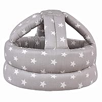 Vista 5 de TORASO Casco de bebé, casco de bebé para gatear, protector de cabeza suave para niños pequeños que aprenden a caminar, bosque gris (1)