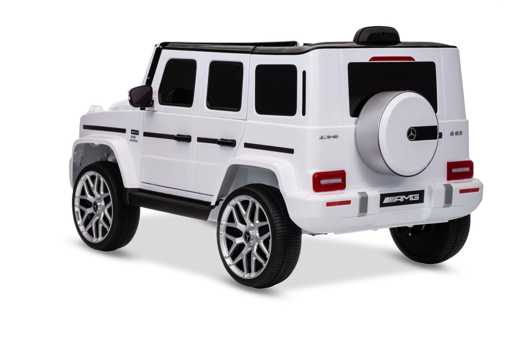 Macchina elettrica bambini Mercedes Classe G 2025, Bianco, Originale con Licenza, Batteria al Litio, auta elettrica per bambini 3-5 anni con telecomando 2.4 GHz, MP3/USB/Bluetooth