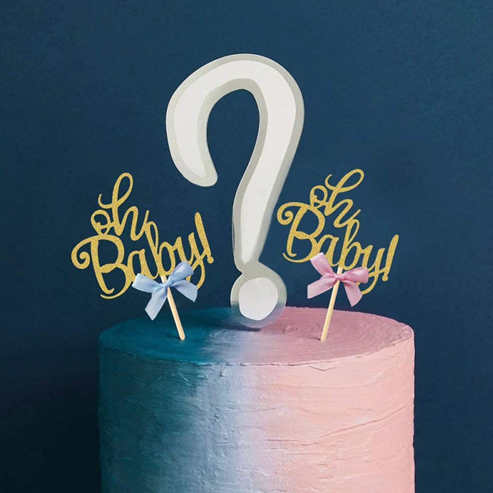 Obuy 24 Stück Glitzer-Hummel Cupcake-Topper – Für Babyparty, Geschlechter-Enthüllung & Deko