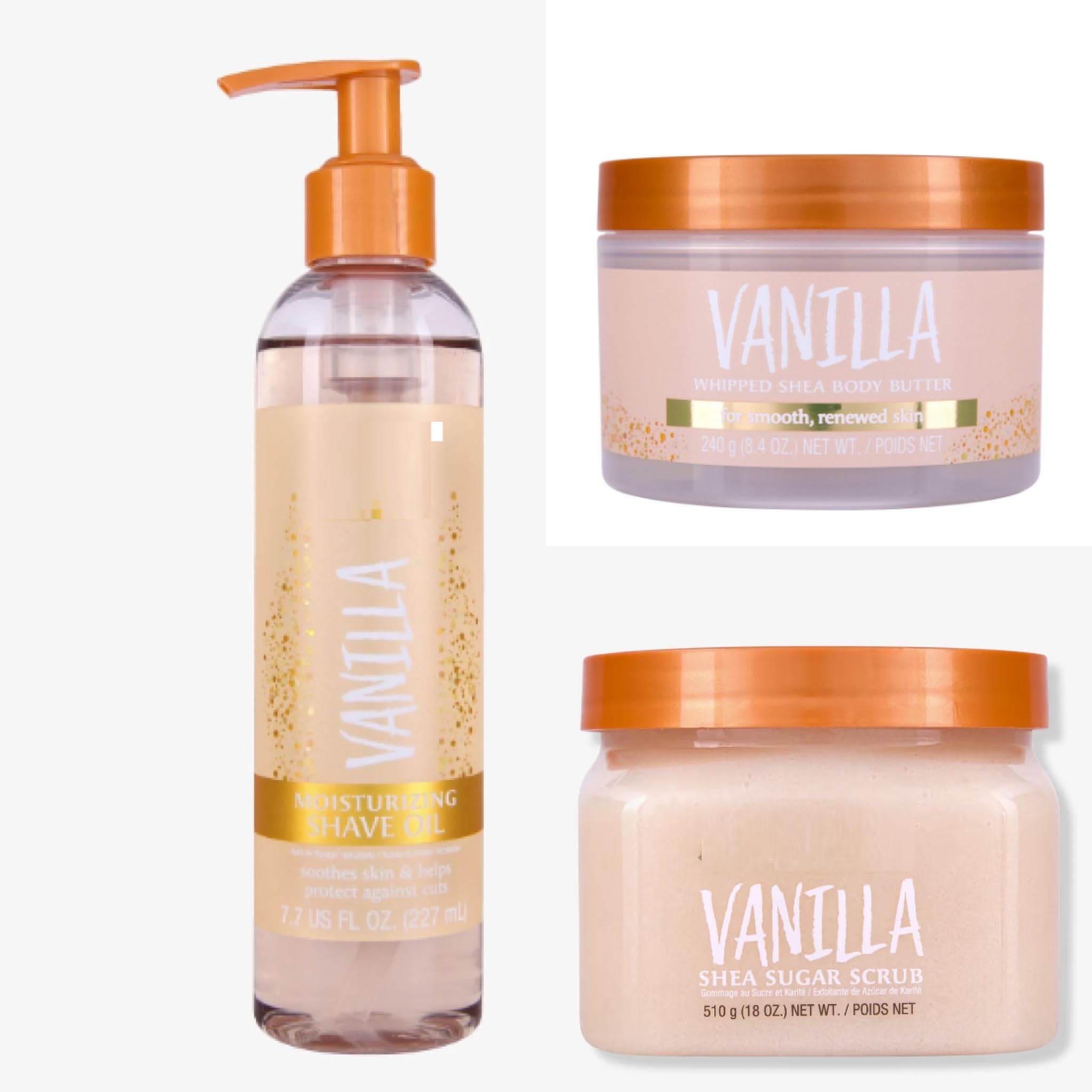 GOLDEN VANILLA COLLECTION 3 PIECE UNISEX BODY CARE GIFT SET