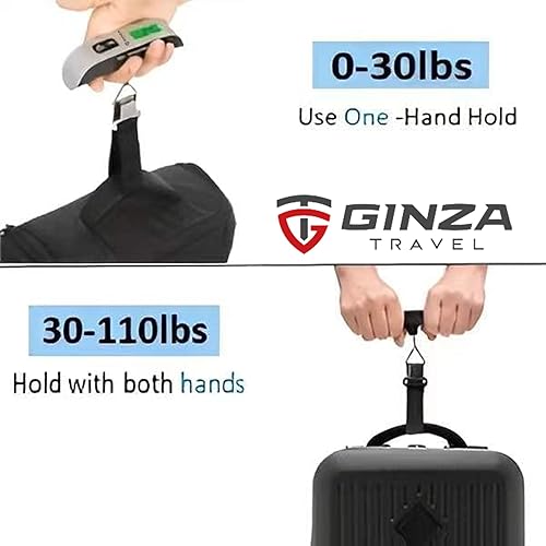 Miniatura 2 de GinzaTravel Báscula electrónica de equipaje de 110 libras de alta precisión para viajes, básculas colgantes digitales de 110.2 lbs (plata, 1 unidad