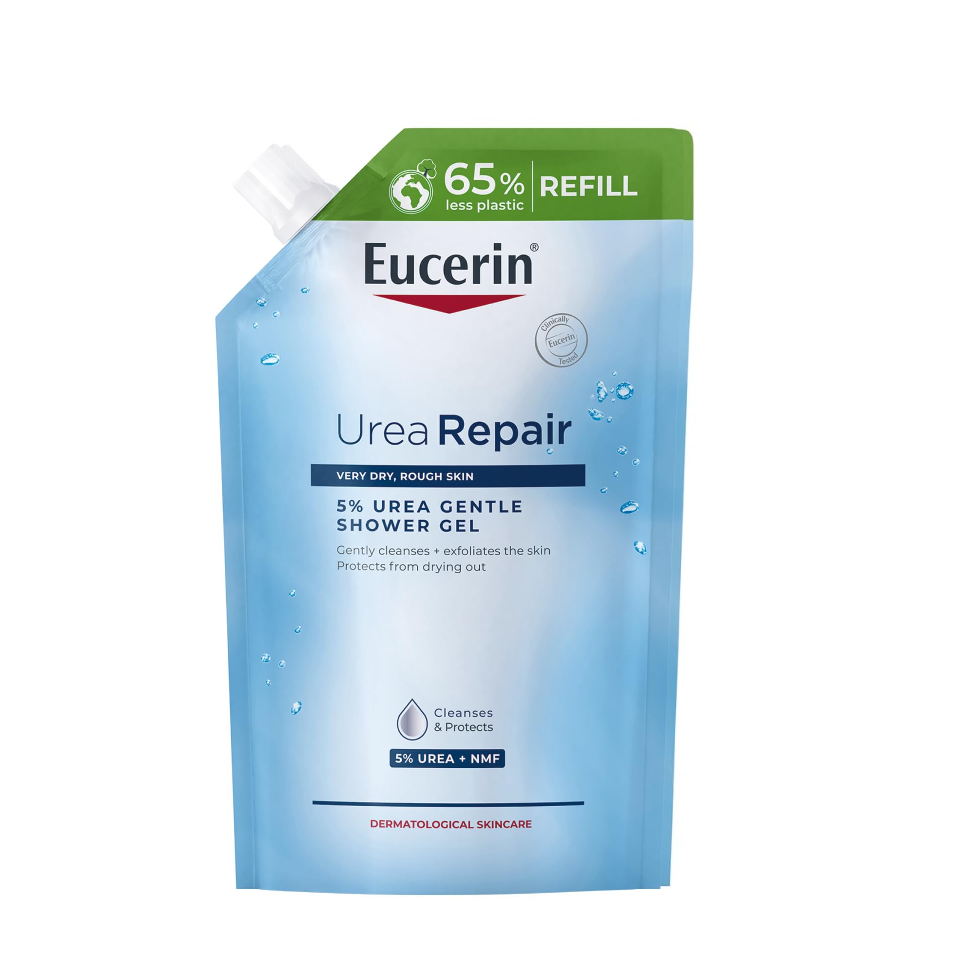 Eucerin UreaRepair 5% Urea Gentle Shower Gel Refill 400ml, Moisturising Body Wash for Very Dry Rough Skin