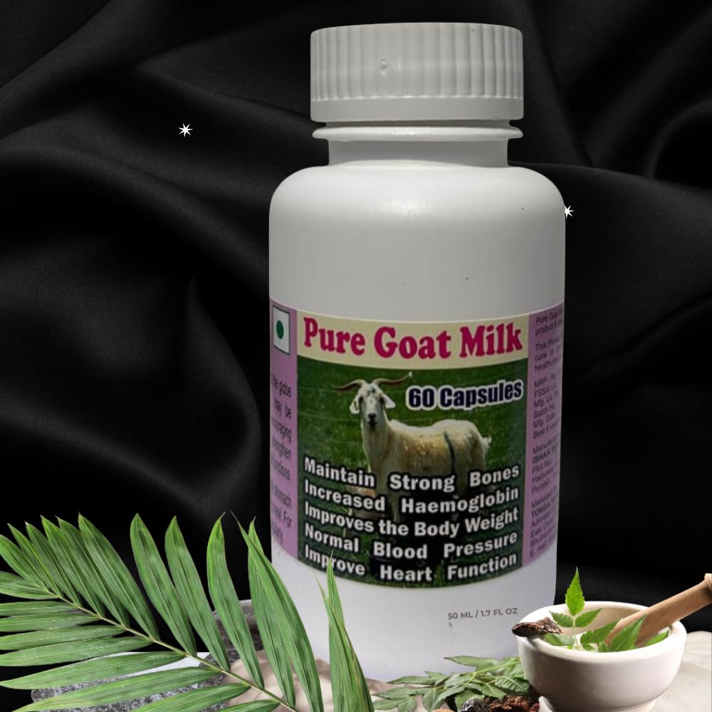 PURE GOAT MILK CAPSULE - 60 CAPSULES (GET 1 BOTTLE PURE GOAT MILK 50ML DROPS FREE)