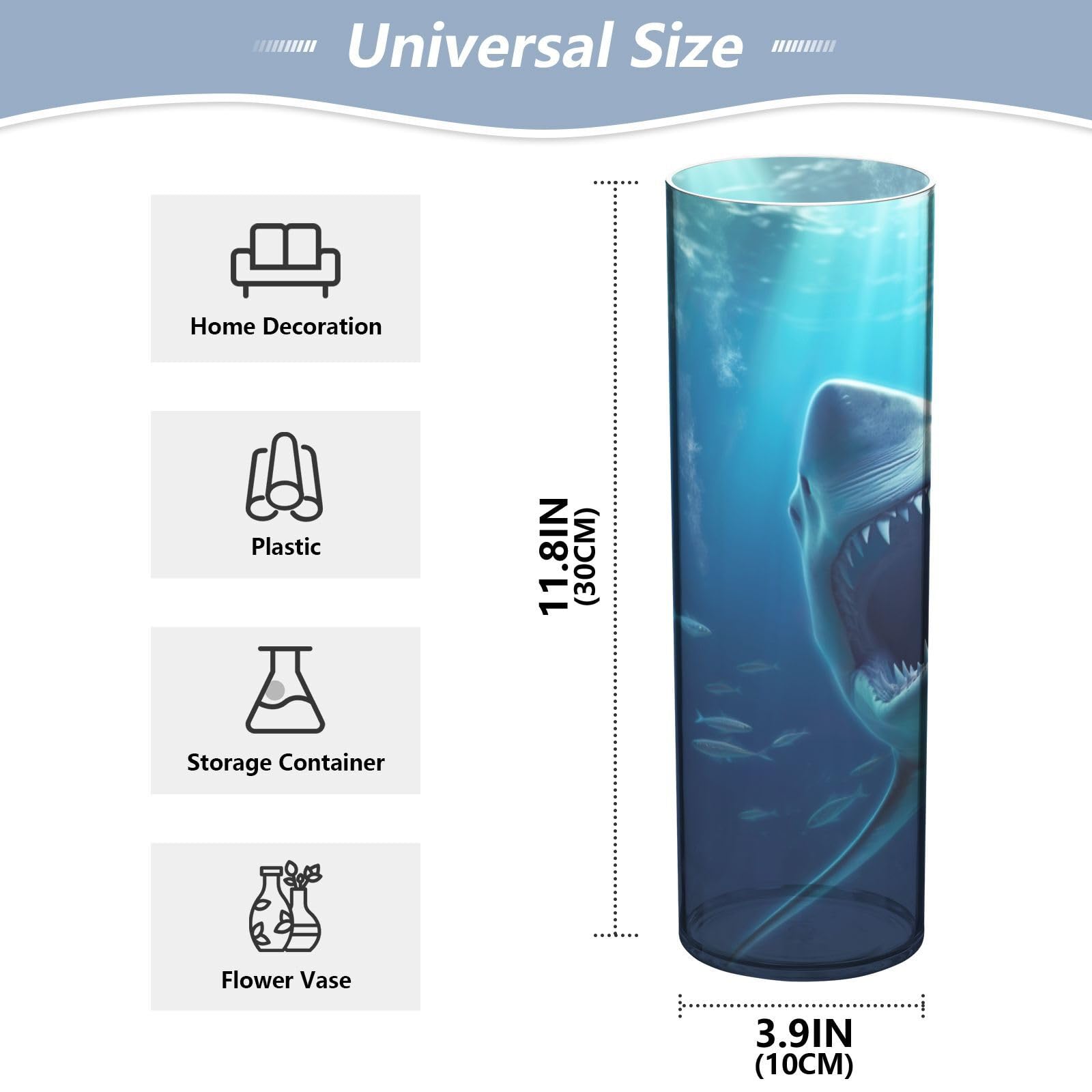Amazon.com: WELLDAY Shark Flower Vases Clear Vase for Decor