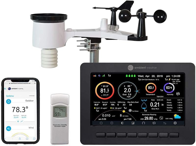 Ambient Weather WS-2000 Smart Weather Station | With Wi-Fi Remote Monitoring and Alerts
