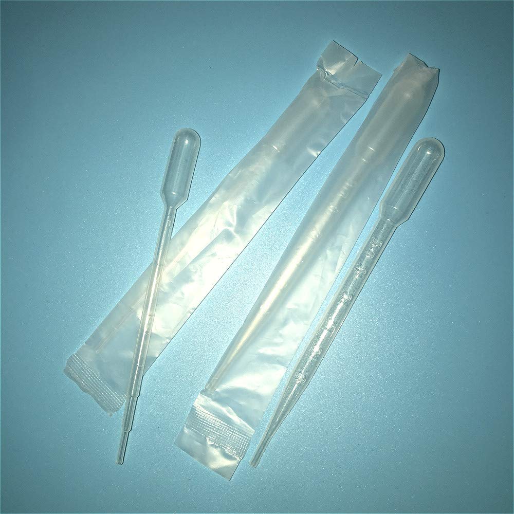 INTCHE Sterile Pipette Plastic Straw Sterile LDPE Dropper Easy Tearing Individually Wrapped 1ml/2ml/3ml/5ml/10ml 100 / PK (Size : 2ml)