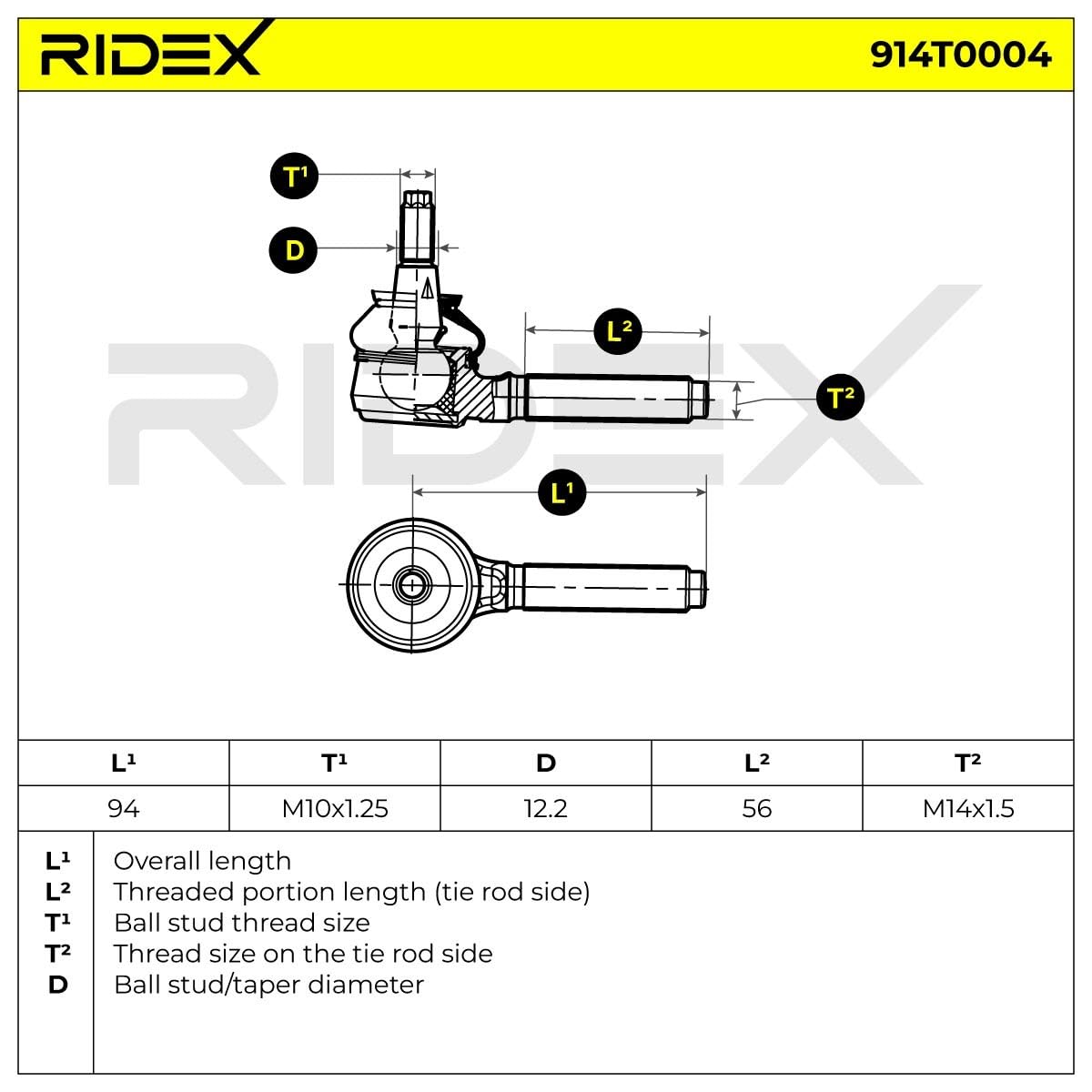 RIDEX 914T0824 Rotule De Direction Essieu Avant - Compatible Ford Focus Mk1