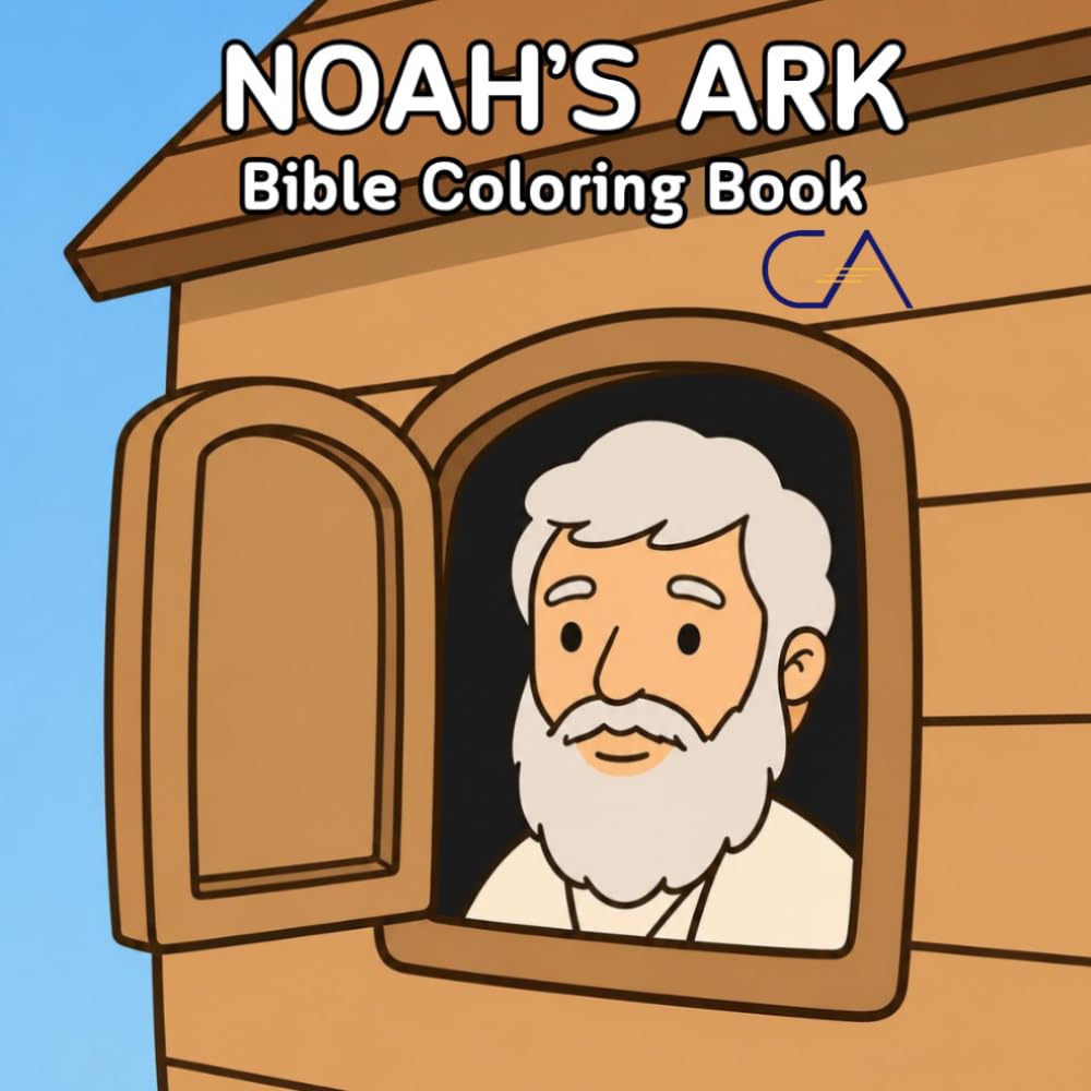 Noah's Ark Bible Coloring Book: The Story of Creation Coloring Book for Kids Ages 4–8 (Bible Adventures Coloring Books for Kids)