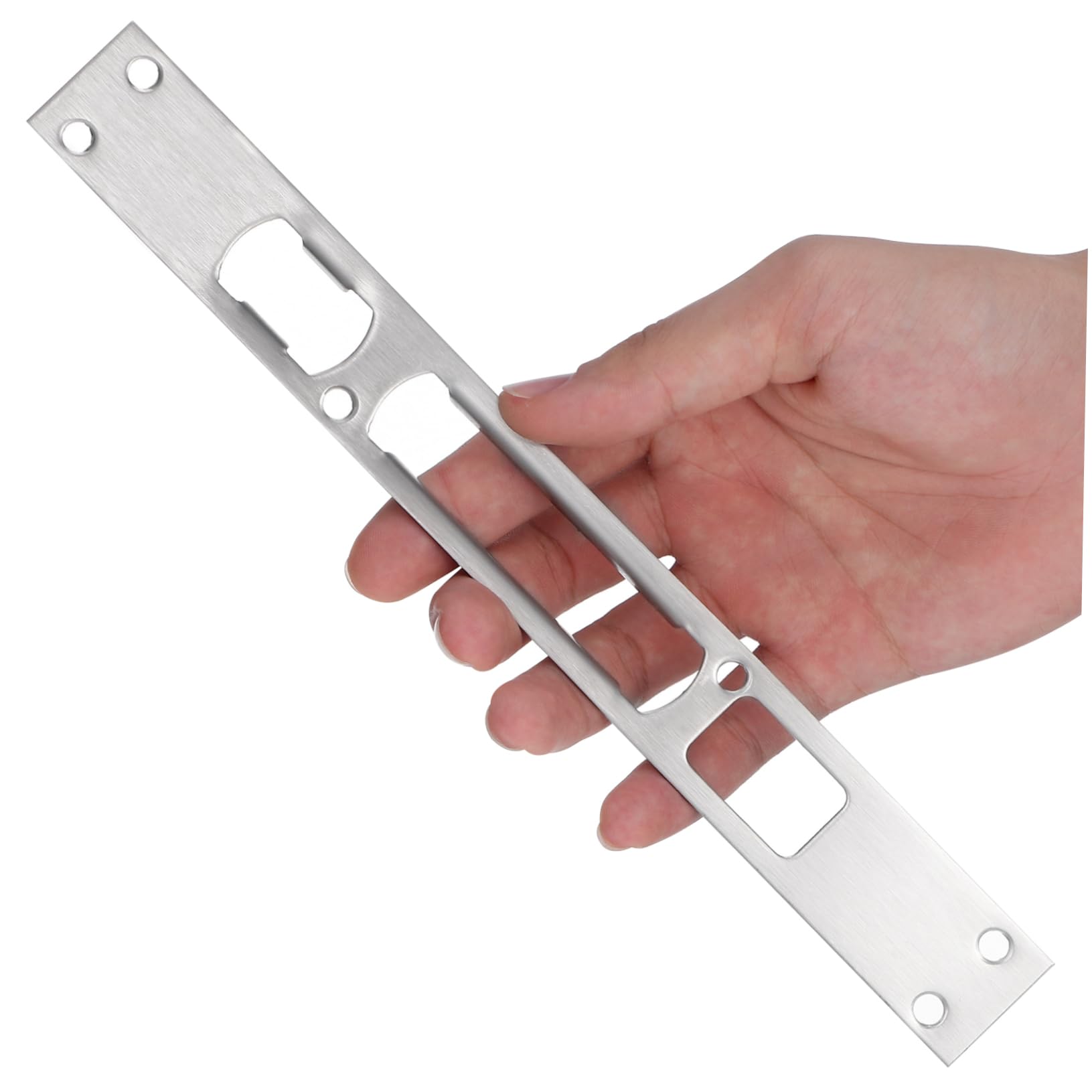 VILLCASE 9 Ensembles Plaque De Renfort Pour Pêne Dormant Plaque De Grève Gâches Pour Portes Extérieures Grève De Haute Sécurité Gâche De Porte Longue Acier Inoxydable 2 Pièces * 9