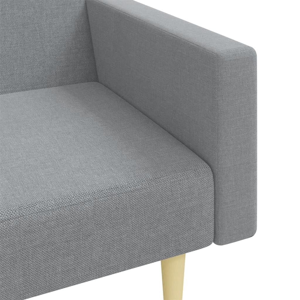Homgoday Sofá Cama de 2 plazas con Taburete Tela Gris Claro, Sillones de Televisión, Sofás de Descanso Relax, Sofas De Salon, Hogar Sofa Muebles，Asientos Tapizados para Salón Tipo1