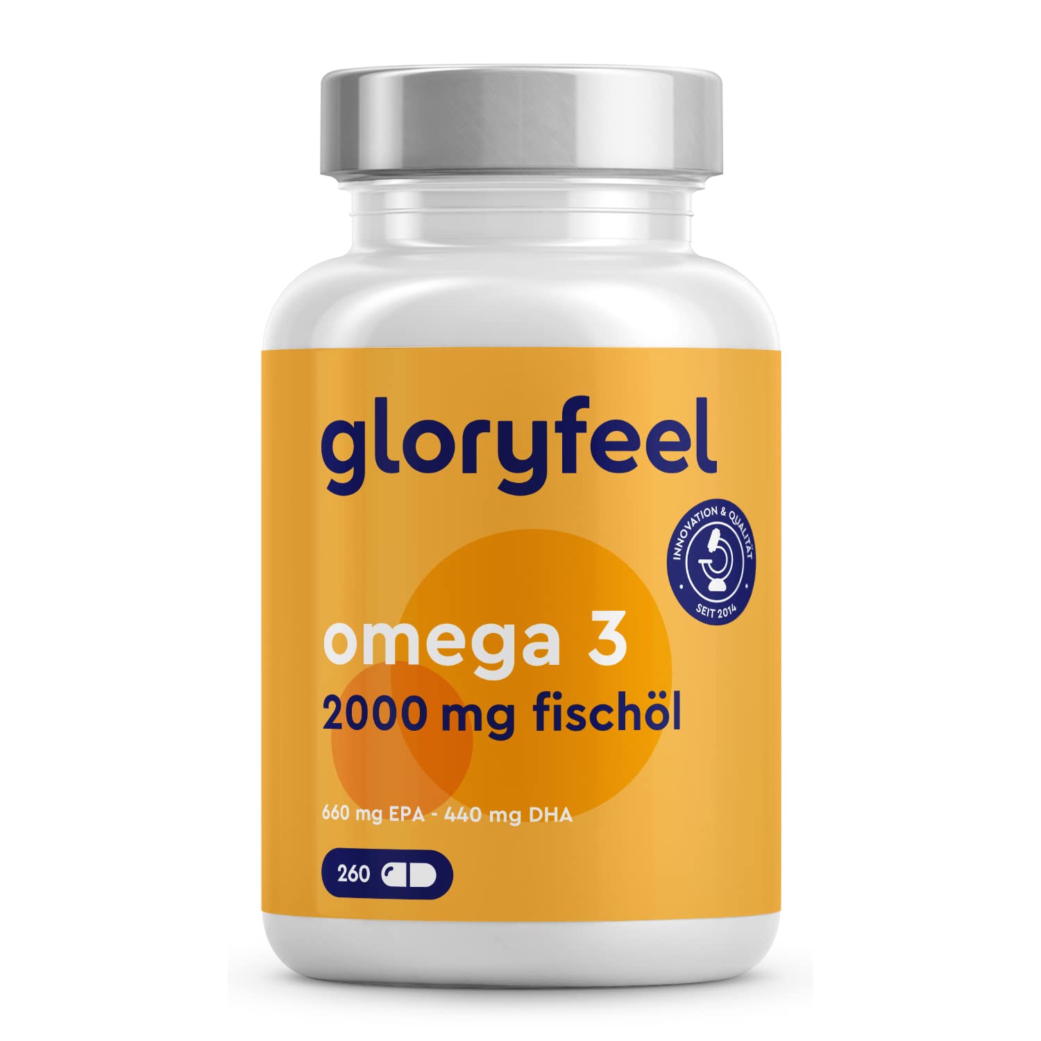 Gloryfeel Omega 3 Kapseln 2000 mg Fischöl – mit EPA/DHA in Triglycerid-Form