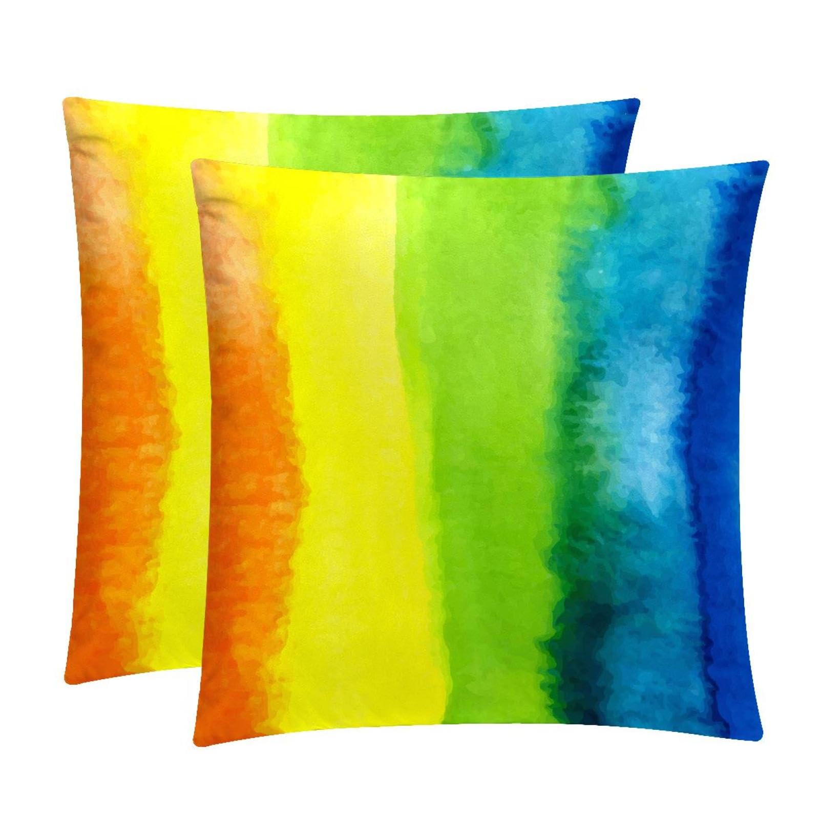 TDGKPZ Rainbow Throw Pillow Covers 2 Pack Pillowcases Soft Cozy Pillow Cases For Couch Bed Sofa 45x45cm
