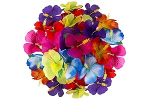 BESTOYARD 72Pcs Artificial Tropical Hibiscus Flower for Tabletop Decoration