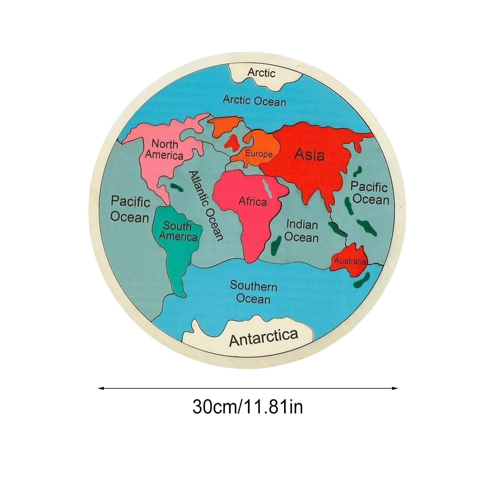 Puzzle de Geografía Juguete de Madera para Aprender Continentes y Colores | Puzzle Colorido del Mapa del Mundo Para Aprendizaje en Casa, Jardín de Infancia, Preescolar