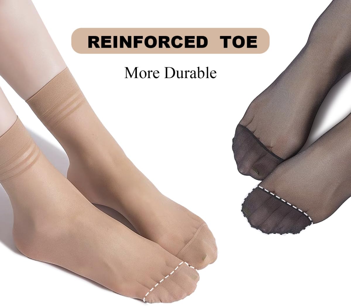 20 Pairs Women's Ankle Sheer Nylon Socks Summer Thin Soft Tight Hosiery Reinforced Toe Stylish Socks - Image 6