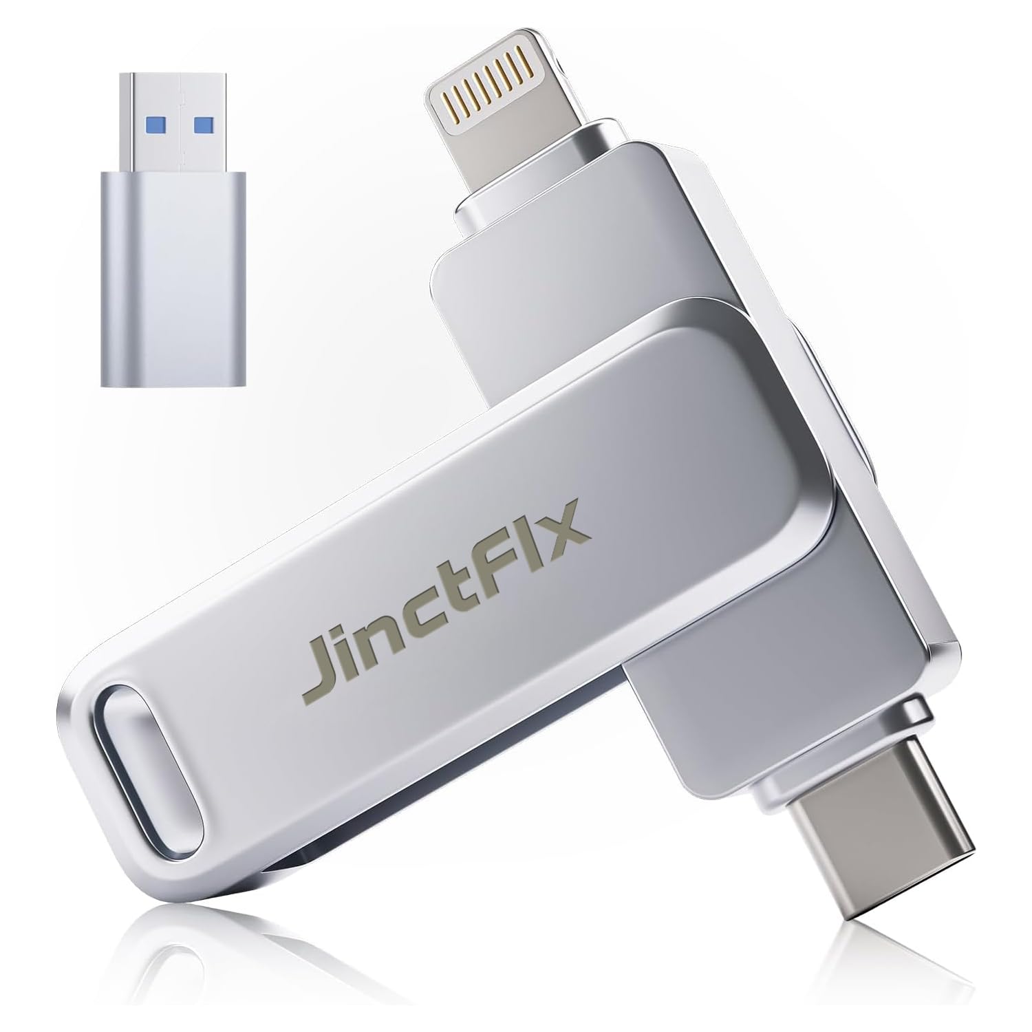 【アプリ不要・usb 大容量】512GB usbメモリタイプc JinctFlx 3in1 メモリースティック 写真・動画バックアップ データ転送 外付けメモリスマホ容量不足解消 iOS/PC/Mac/ノートパソコン対応 高速保存 プラグ&プレイ 軽量 小型 持ち運び便利 Android/Phone 17/16/15/14/13/iPad対応