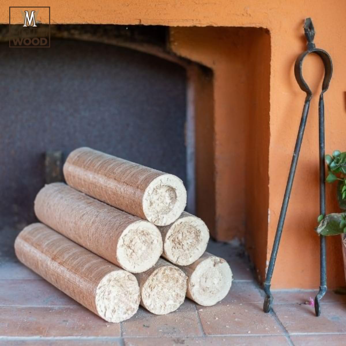 Tronchetti Legno Faggio,10KG, Bricchetti Per Stufe, Caminetti, Forni Pizzeria, 8Pz, Naturale (4 Cartoni)