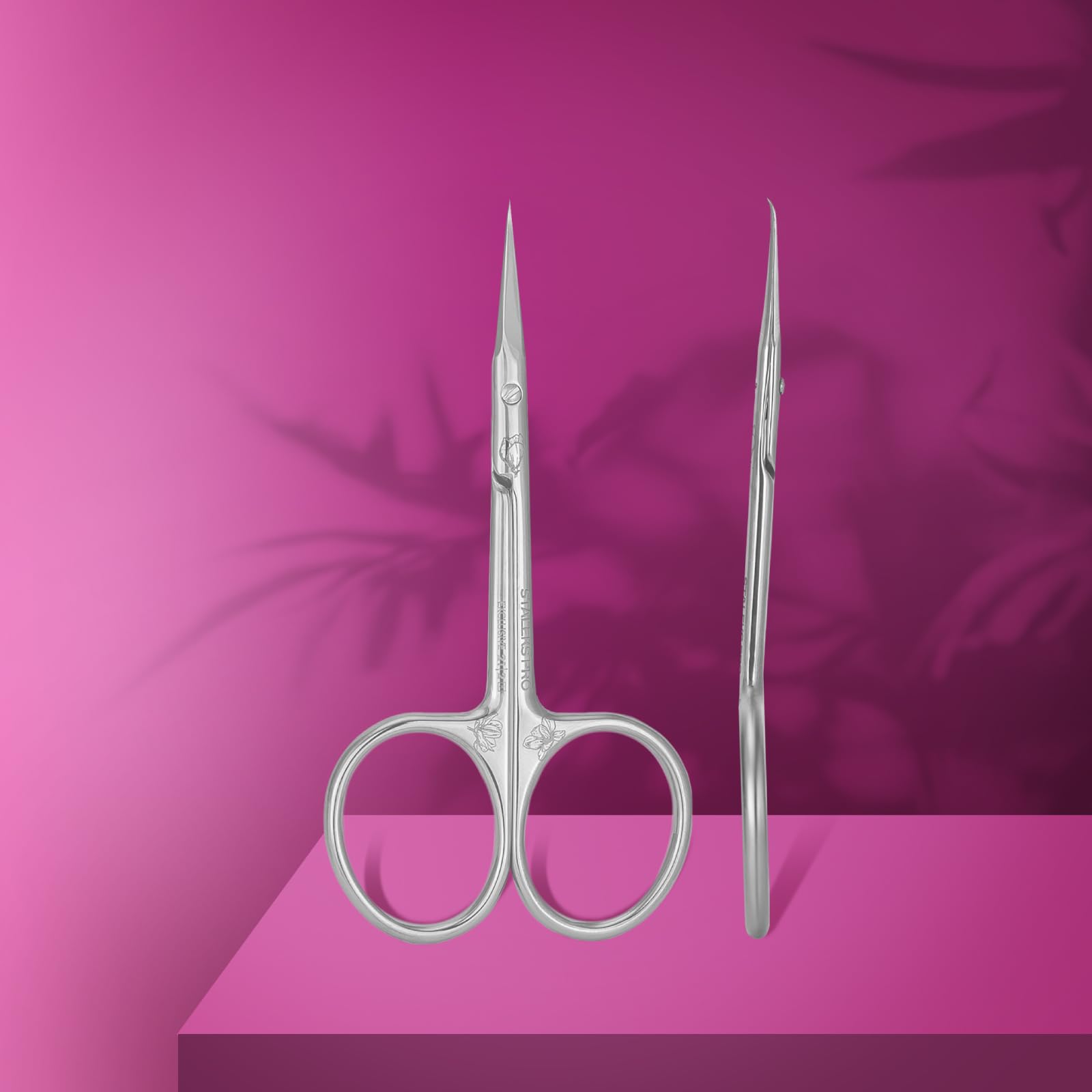 Exclusive 21 tijeras profesionales para cutículas con punta curvada TYPE 2 (Diseño: Flor de Magnolia) es**