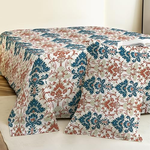 Image of Weave & Decor Cotton Bedsheet for Single Bed 90x60 Inches Soft and Breathable, Includes 1 Pillow Cover 20x30 Inches