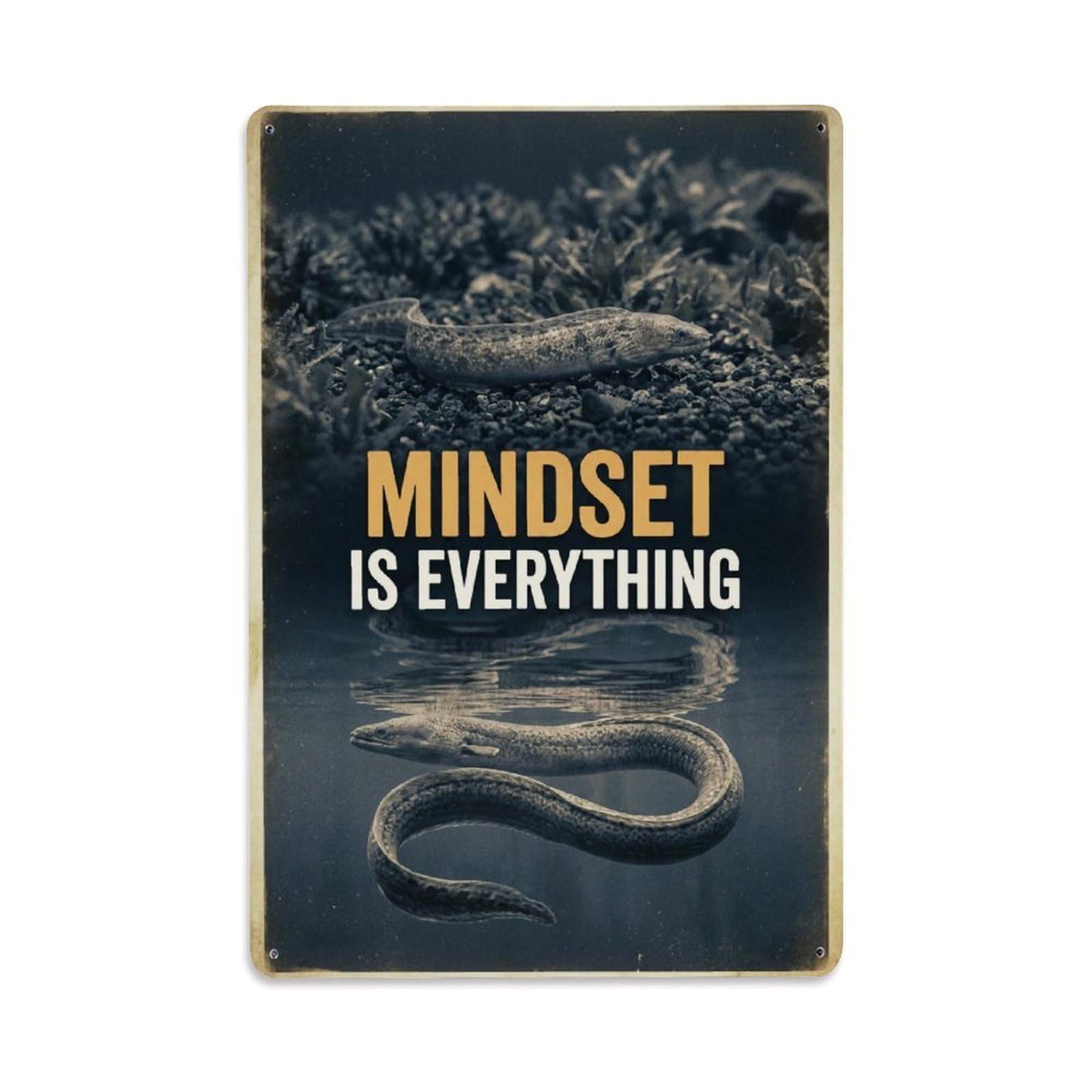 Mindset Is Everything Eel Animal Motivation Quote Metal Tin Sign