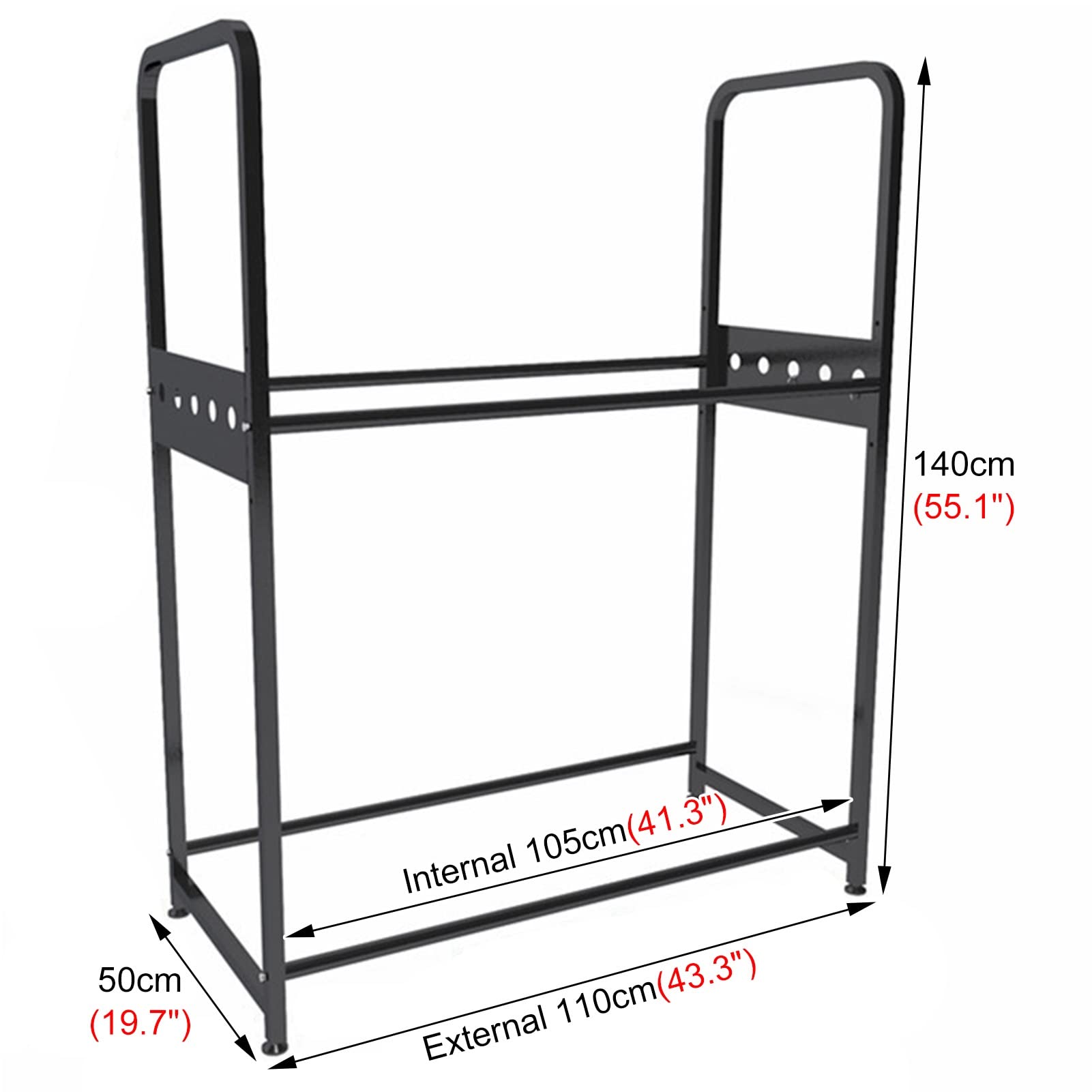 Porta pneumatici per garage, 8 ruote, supporto per pneumatici da pavimento con 4 ganci multiuso, unità di ritenzione pneumatici a 2 livelli per neve, fango e camper