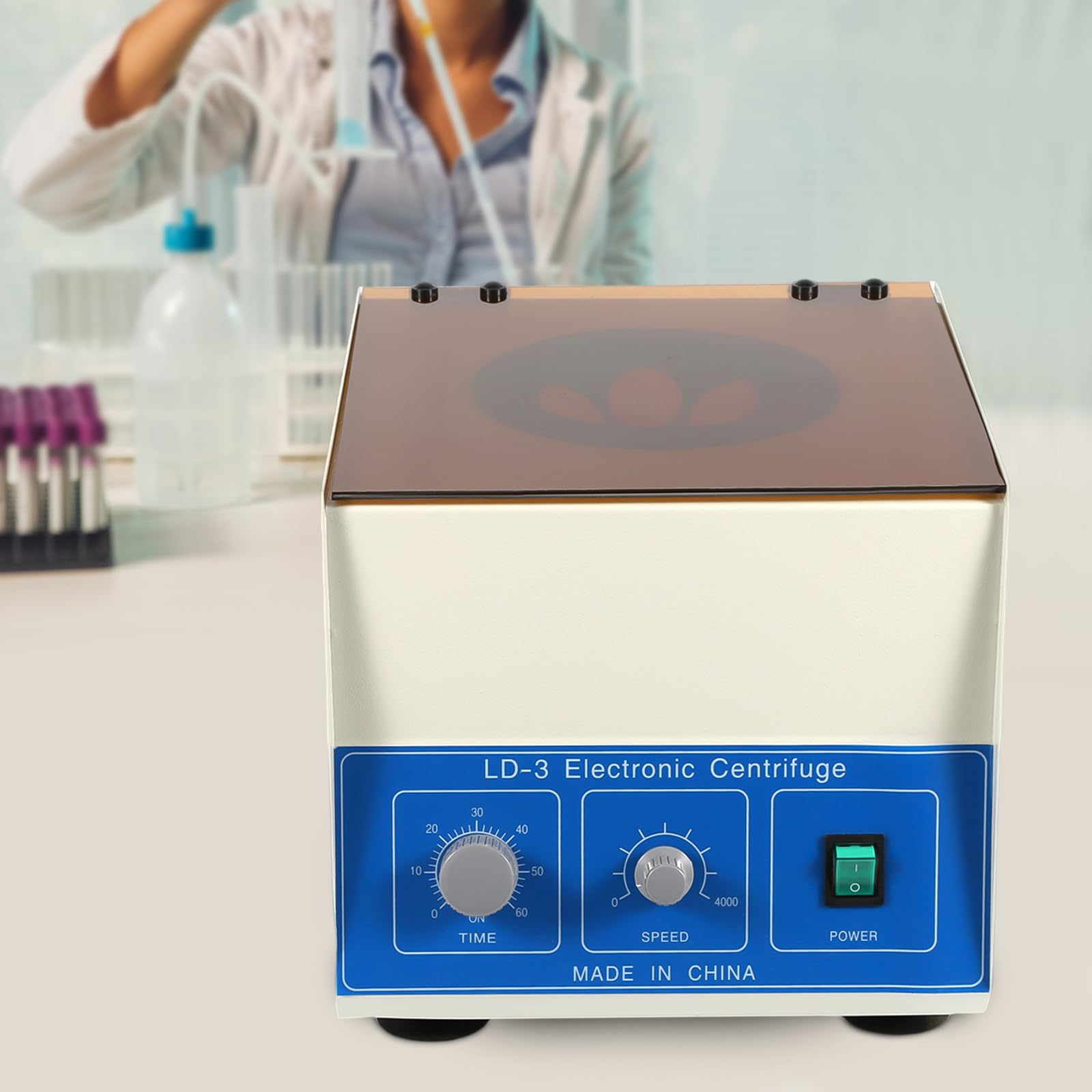 Electric Benchtop Centrifuge Machine,Laboratory Desktop Centrifuge Practice Machine,6X50Ml US Plug,4000rpm