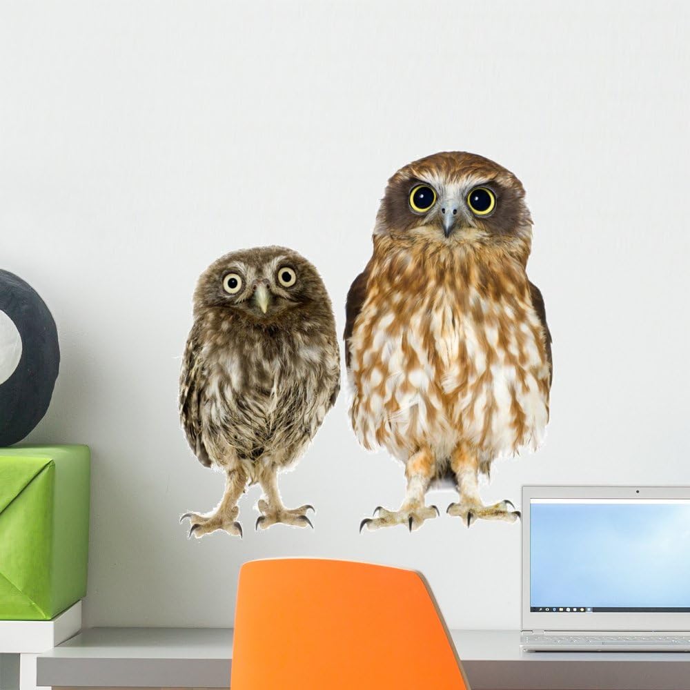 Wallmonkeys Owl and Owlet Wall Decal Peel and Stick Animal Graphics (18 in H x 16 in W) WM255093