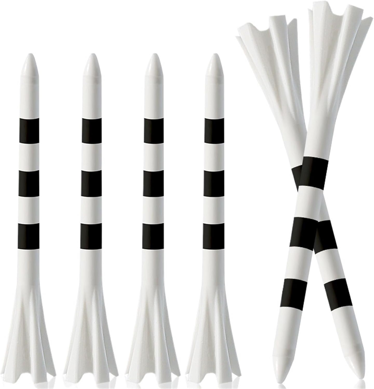 100pcs Golf Tees Stand Printing Scale Unbreakable Reduces Friction Golf Tees Plastic Side Spin Prongs Tee