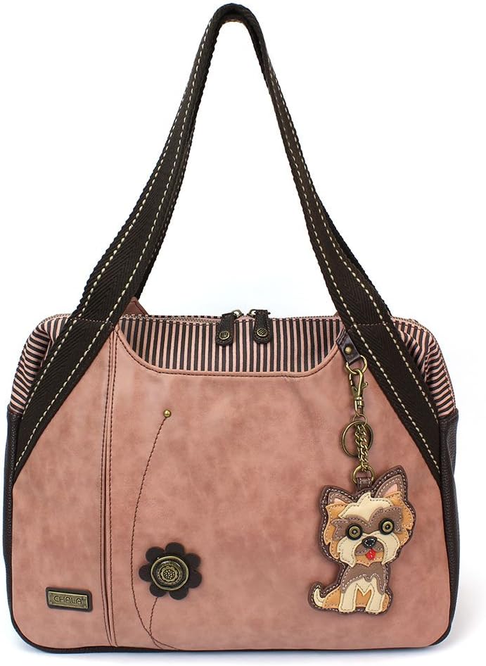 CHALA Handbags Dust Rose Shoulder Purse Tote Bag with Key Fob/coin purse - Dusty Rose (Yorkshire Dusty Rose)
