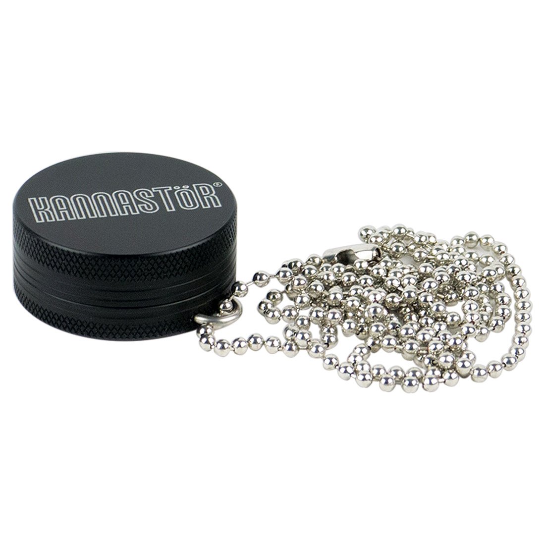 Kannastor Single Chamber Pendant Herb Grinder, Black 1.25 inch