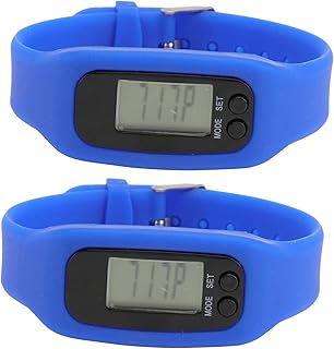 2Pcs Milhagem Masculina Exibição Azul Passo Distância Pedômetro Relógio Pulseira Digital Eletrônica Para - Calorias Fitness Correr Caminhada Contador Lcd