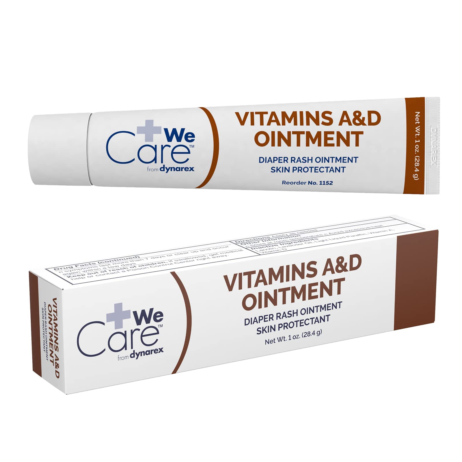 Dynarex Vitamins A & D Ointment Diaper Rash Ointment Skin Protectant 1oz, Tube 1