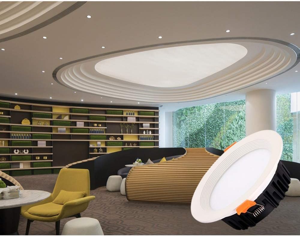 Downlight de interior Luz de techo empotrada resistente Luz empotrada de aluminio fundido a presión Luz de panel redondo Foco Adecuado for iluminación interior y exterior de dormitorio de baño. Lámpar