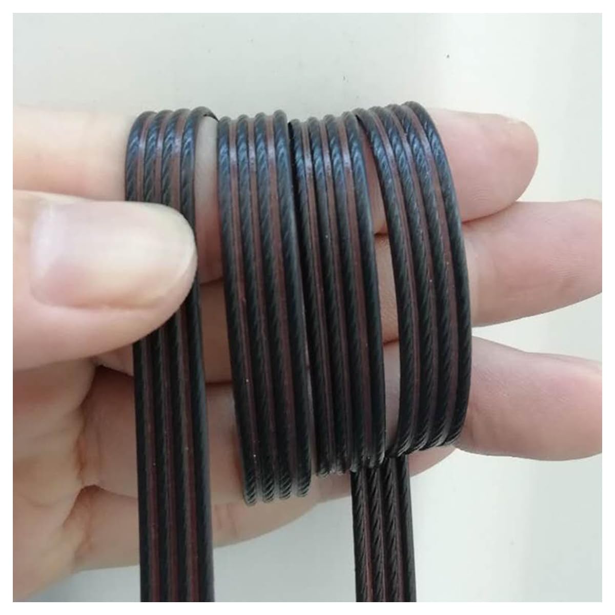213ft PE Flat Rattan Woven Rope, Plastic Wicker Furniture Repair Rattan, Synthetic Rattan Replacement Material for Patio - Deep Coffee Double-Sided