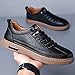 Hhhchpm Men's Spring-Autumn Casual Soft-Soled Fashion-able Multi-Purpose Sports Leather Shoes - Comfortable and Breathable - Suitable for Daily Outdoor Use (Black,7)