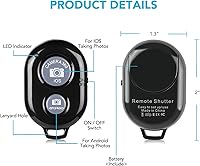 Vista 7 de Paquete de 2 unidades de control remoto inalámbrico para cámara – Control remoto inalámbrico para teléfonos iPhone y Android, iPad, iPod tablet