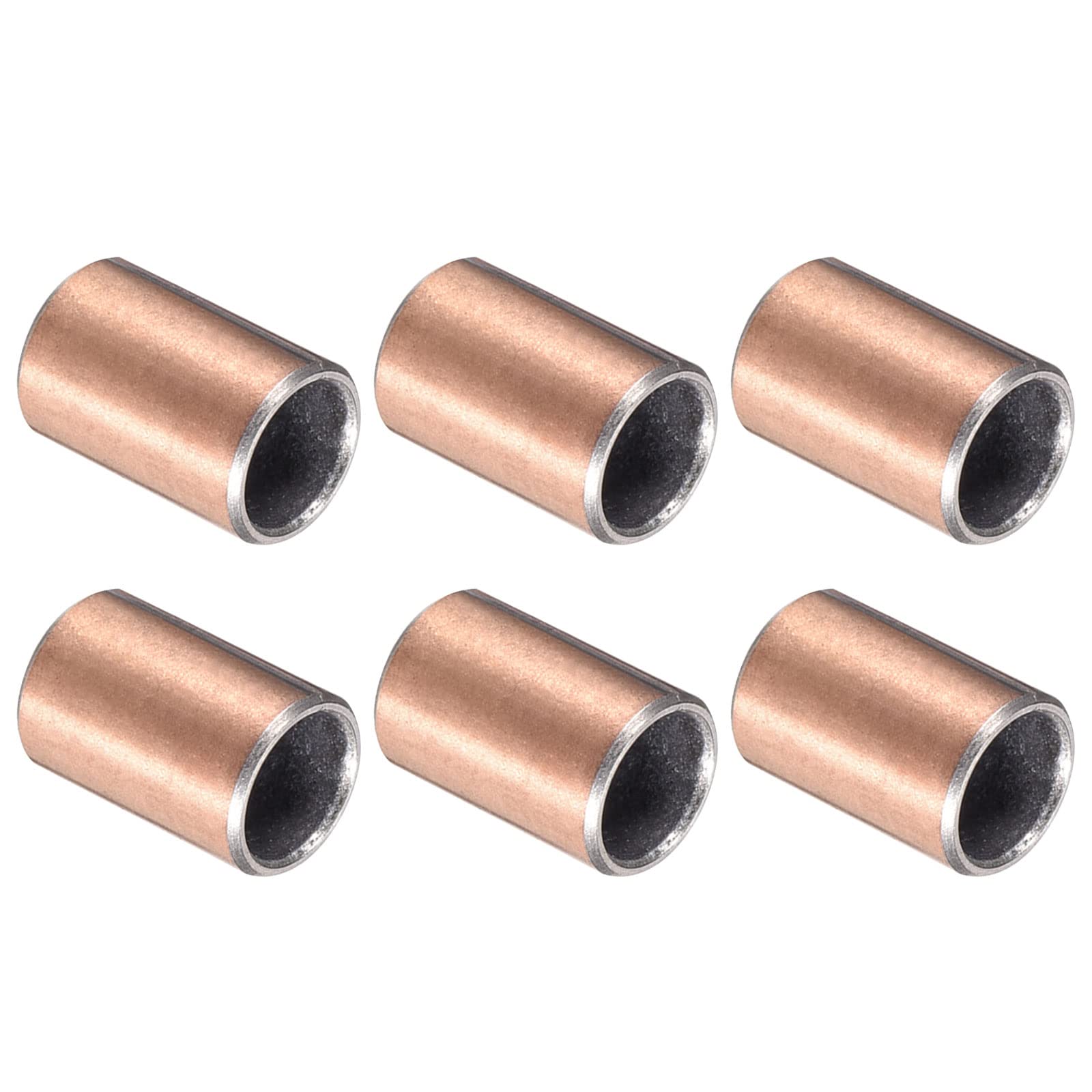 QUARKZMAN 8x10x15mm Guaina (Piana) Cuscinetti X 6pz Carbonio Acciaio Base Foderato Senza Olio Boccole Per Industriale Attrezzatura