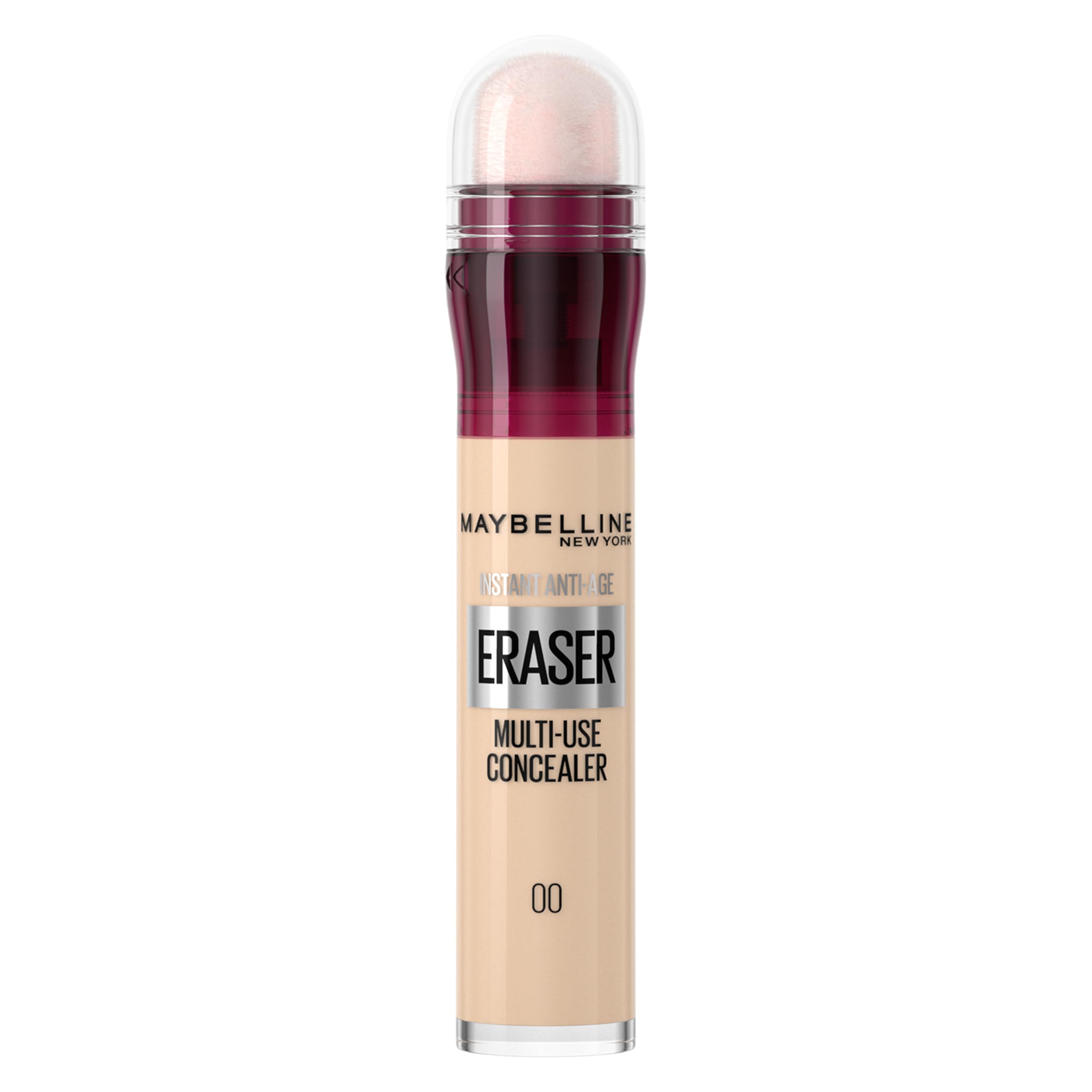 MaybellineInstant Anti-Age Eraser Eye Concealer for Face, Dark Circles, Blemish & Fine Lines Concealer, Full Coverage, Dermatologist Tested, Suitable for Sensitive Skin, Shade: 00 Ivory