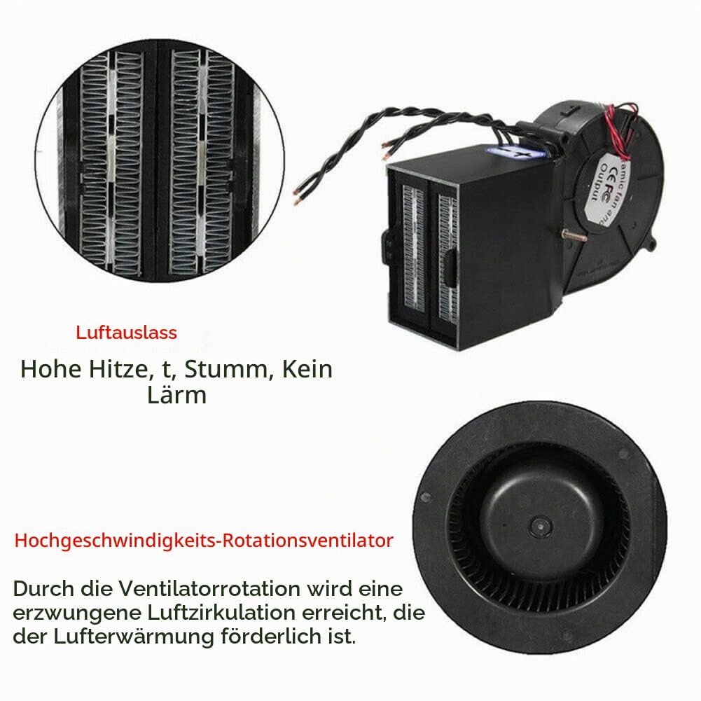 JAWSEU 12V Auto Heizlüfter, 300W-500W Einstellbare Autoheizung Defroster Windschutzscheiben Demister, Elektrische Keramikheizung mit Lüfter mit Zigarettenanzünderstecker