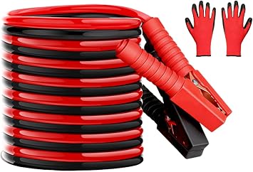 1 Gauge 20FT Jumper Cables, Commercial Grade Automotive Booster Cables for Jump Starting Dead or Weak Batteries, Heavy Duty Booster Cable for Car Van Truck