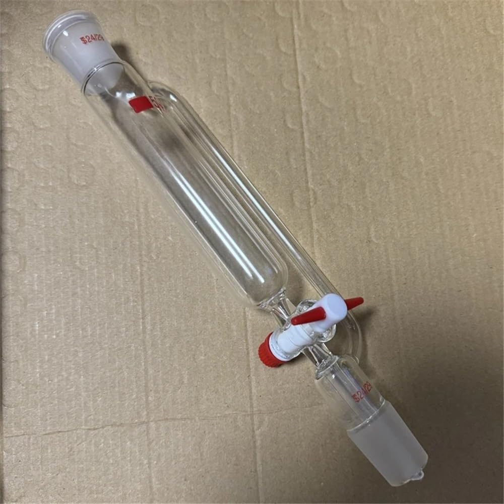 Cristalería de Laboratorio Embudo de vidrio de laboratorio de 10 ml a 1000 ml con boca estándar y tapón cilíndrico de separación por goteo.(1000ml 24x24)