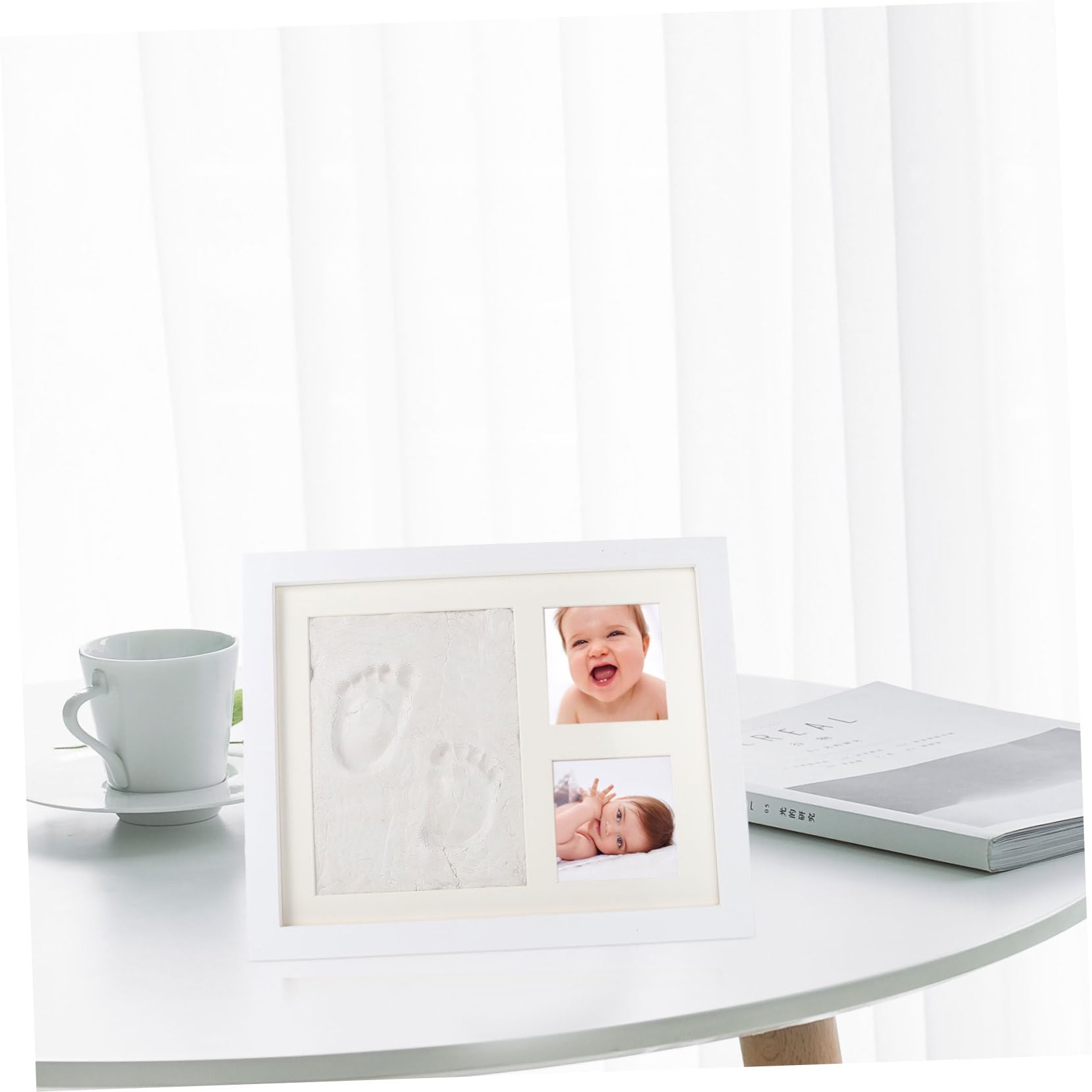Cornice per Foto Impronte Mani in Legno Tavoletta di Inchiostro, Kit Creativo per Regali Personalizzati per Ragazzo Ragazza