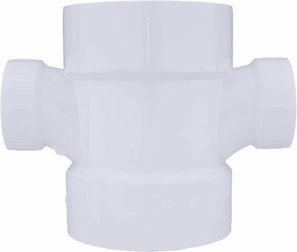 CHARLOTTE PIPE 4 x 4 x 2 x 2 DWV DBL Sanitary TEE REDUC DWV (Drain, Waste and Vent) (1 Unit Piece)